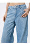 Фото #17 товара Düz Bol Paça Düşük Bel Kot Pantolon Cepli Pamuklu - Loose Straight Jeans