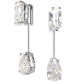 ფოტო #2 პროდუქტის Rhodium-Plated Mixed Crystal & Bar Drop Earrings