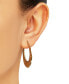 ფოტო #2 პროდუქტის Swirl Oval Hoop Earrings in 14k Gold