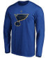 Фото #2 товара Men's Jordan Binnington Blue St. Louis Blues Authentic Stack Name and Number Long Sleeve T-shirt