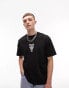 Topman oversized t-shirt with front and back urn print in black