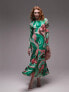 Фото #7 товара Topshop swirl cut out midi dress in green in pink