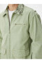 Фото #5 товара Куртка Koton Washed Denim Jacket Camo Collar Zippered Pockets