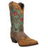 Laredo Miss Kate Floral Tooled Inlay Snip Toe Cowboy Womens Brown Dress Boots 5