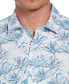 Men's Textured Short Sleeve Button-Front Floral Print Shirt
