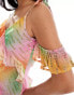 Фото #4 товара Never Fully Dressed Faro ruffle maxi dress in ombre tie dye