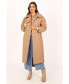 Womens Kallie Quilted Tie Front Coat