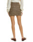 Harper Houndstooth Wool-Blend Mini Skirt Women's Brown L