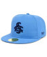 ფოტო #2 პროდუქტის Men's Light Blue Smart Set Athletic Club of Brooklyn Black Fives Fitted Hat