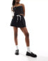 Фото #1 товара Miss Selfridge micro mini contrast tie skort in black