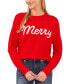 Фото #1 товара Women's Merry Script Long-Sleeve Cozy Sweater