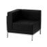 Hercules Imagination Series Contemporary Black Leather Left Corner Chair With Encasing Frame