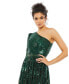 ფოტო #3 პროდუქტის Women's Sequined One Shoulder A Line Gown