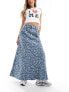 Фото #1 товара Aapee by A Bathing Ape long denim skirt in blue wash