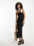 ASOS DESIGN bandeau bodycon midi dress in black 38 - фото #1