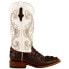 Ferrini Rancher Caiman Embroidered Square Toe Cowboy Womens Brown Dress Boots 9 8 - фото #1