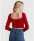 ფოტო #2 პროდუქტის Women's Forget Me Not Knit Crop Top