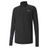 Фото #1 товара Puma Run Favorite Quarter Zip Pullover Mens Black Casual Tops 52021101