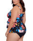 Фото #3 товара Купальник Swim Solutions Plus Size Tiered Floral-Print, создан для Macy's