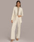 Фото #4 товара Women's Linen-Blend Button-Sleeve Blazer