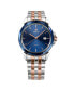 ფოტო #1 პროდუქტის LeWy 3 Swiss Men's 42mm Watch - Blue & Rose Gold Dial