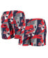 Men's Navy and Red New England Patriots Geo Print Swim Trunks