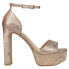 Фото #1 товара Chinese Laundry Asher Metallic Platform Block Heels Womens Gold Dress Sandals B