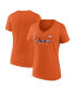 ფოტო #1 პროდუქტის Women's Orange Denver Broncos Shine Time V-Neck T-shirt