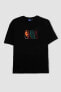 Фото #1 товара Erkek T-Shirt Siyah A1890AX/BK81