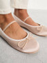 Public Desire Wide Fit Alexa ballet pumps in baby pink satin