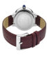 ფოტო #3 პროდუქტის Women's Astor Swiss Quartz Burgundy Genuine Leather Strap Watch 40mm