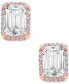 ფოტო #5 პროდუქტის Certified Lab Grown Diamond Emerald-Cut Halo Stud Earrings (3-1/3 ct. t.w.) in 14k Gold