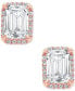 ფოტო #5 პროდუქტის Certified Lab Grown Diamond Emerald-Cut Halo Stud Earrings (3-1/3 ct. t.w.) in 14k Gold
