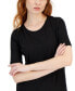 ფოტო #3 პროდუქტის Women's Scoop-Neck Short-Sleeve T-Shirt