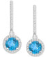 Rhodolite Garnet (2-1/5 ct. t.w.) & Diamond (1/3 ct. t.w.) Leverback Drop Earrings in Sterling Silver (Also in Opal, Blue Topaz, Amethyst, Peridot, & Citrine)
