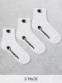 Champion – 3er-Pack knöchelhohe Socken in Weiß