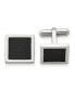ფოტო #1 პროდუქტის Stainless Steel Polished Black Carbon Fiber Inlay Square Cufflinks