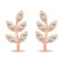 Decent long rose gold earrings with zircons EA857R