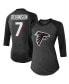 ფოტო #2 პროდუქტის Women's Threads Bijan Robinson Black Atlanta Falcons 3/4 Sleeve Raglan Tri-Blend Player Name and Number T-shirt