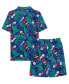 ფოტო #2 პროდუქტის Big Boys Short Sleeve Woven Shirt and Shorts