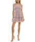 ფოტო #3 პროდუქტის Juniors' Printed V-Neck Ruffle-Trim Fit & Flare Dress