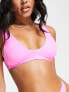 Фото #5 товара ASOS DESIGN mix and match v crop bikini top in bright pink