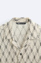 Рубашка из рельефной ткани с кружевом кроше ZARA