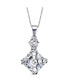 Фото #1 товара Sterling Silver White Cubic Zirconia Square Asscher-cut Necklace