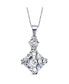 ფოტო #1 პროდუქტის Sterling Silver White Cubic Zirconia Square Asscher-cut Necklace