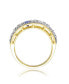RA 14K Gold Plated Two Tone Blue Cubic Zirconia Cocktails Ring