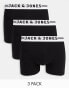 Jack & Jones 3 pack trunk with black waistband in black