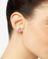Silver-Tone Pink Crystal Stud Earrings