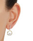ფოტო #2 პროდუქტის Cubic Zirconia Circle Drop Earrings in Sterling Silver & 14k Gold-Plate