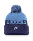 Фото #2 товара Men's Royal Brooklyn Dodgers Rewind Peak Cuffed Knit Hat with Pom